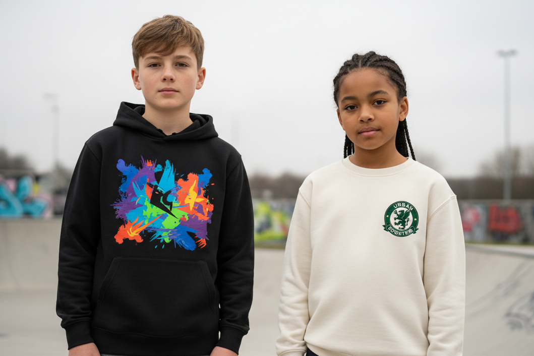 Kids printed and embroidered hoodies