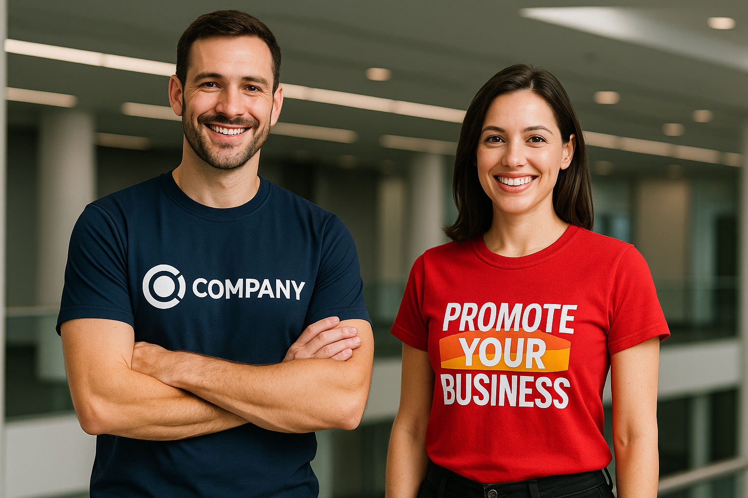 Custom event T-shirt with printed logo