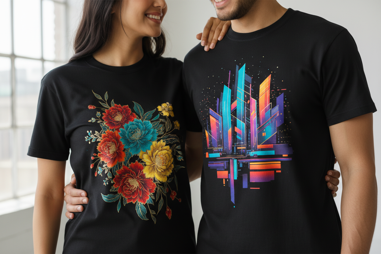 Printed T-Shirts Full Colour Logo Printing