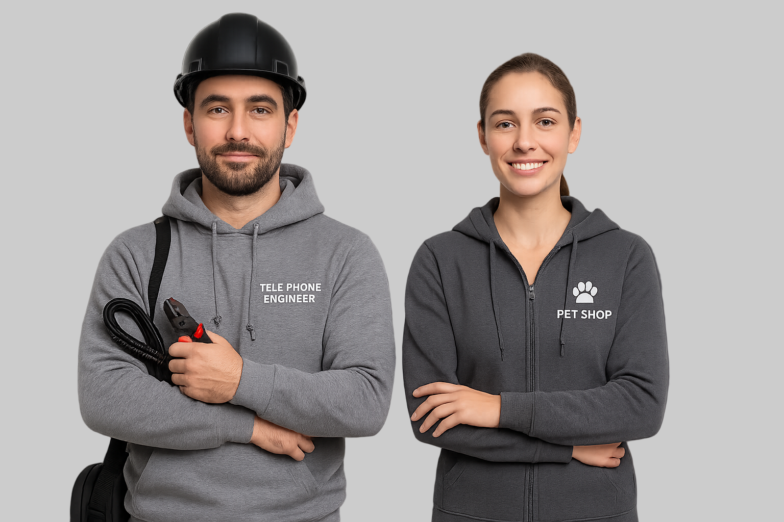 Work hoodie with embroidered company logo