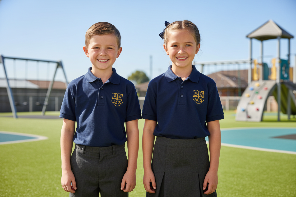 Kids printed and embroidered polo shirts