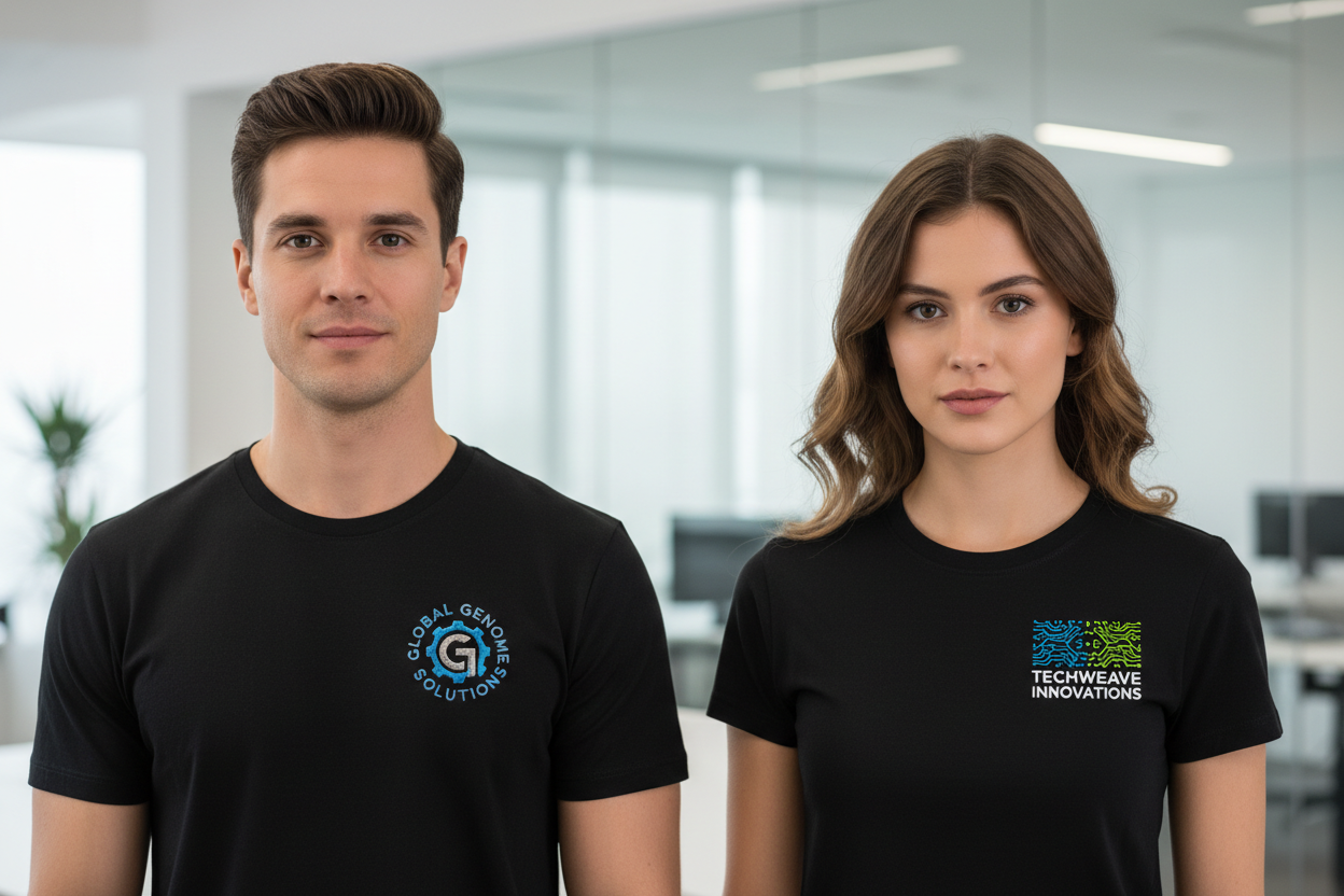 Embroidered work T-shirt for staff uniforms