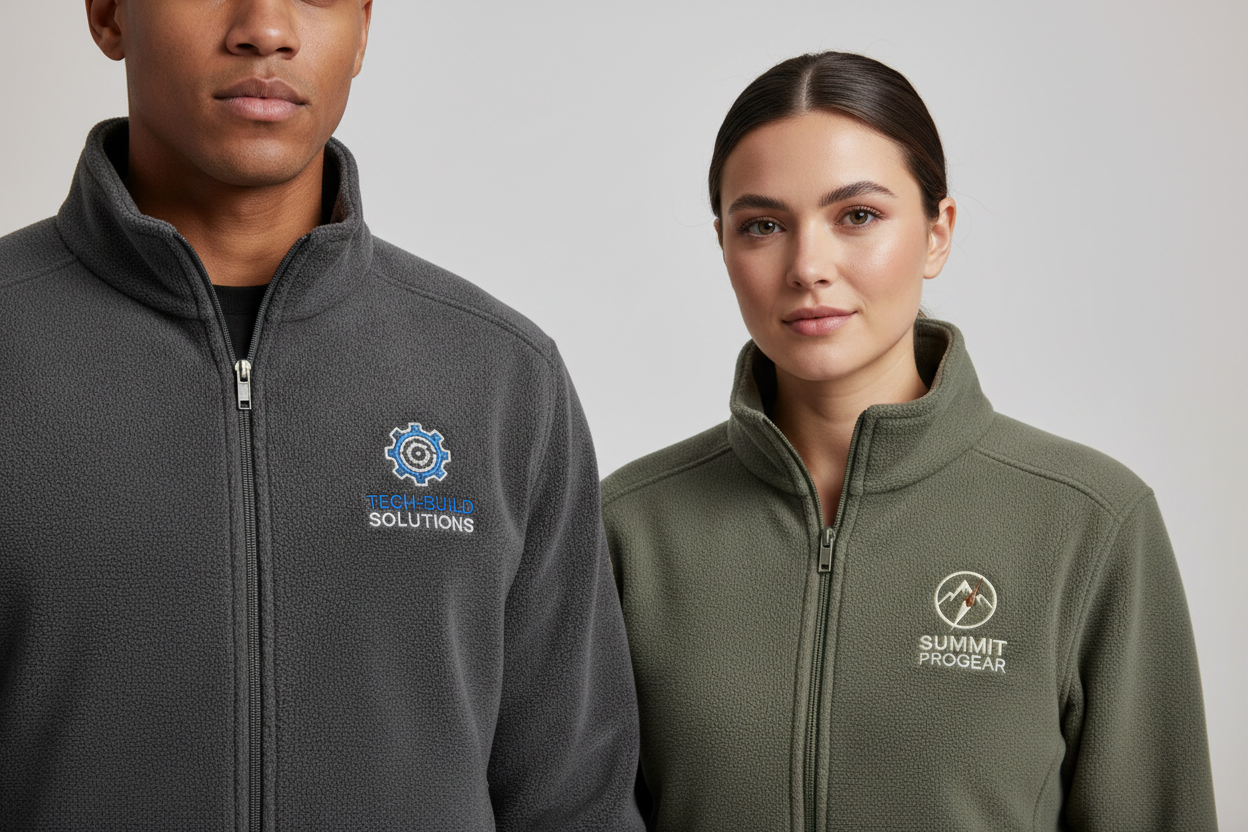 Full zip fleece jacket with logo