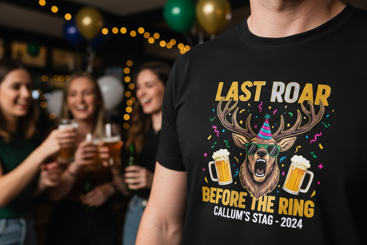 Custom stag party T-shirts