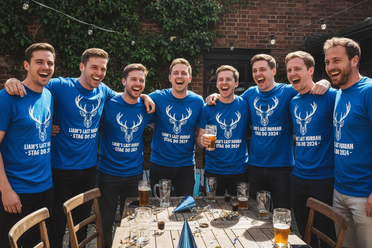 Printed stag T-shirt group design