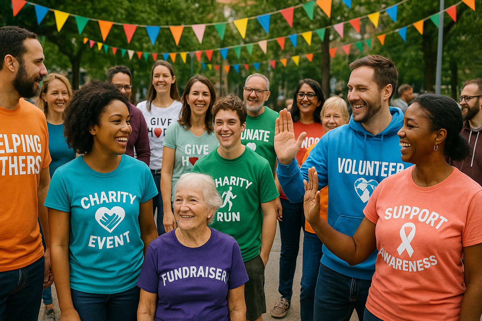 Charity run event T-shirt branding