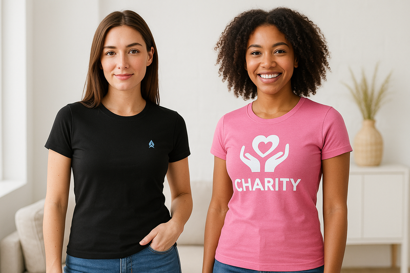 Women’s Custom T-Shirts UK – Printed & Embroidered Logo Tees for Work, Events, and Promotions
