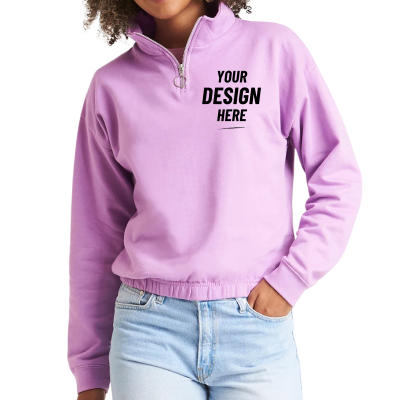 Women's AWDis Cropped Quarter Zip Sweatshirt - JH037