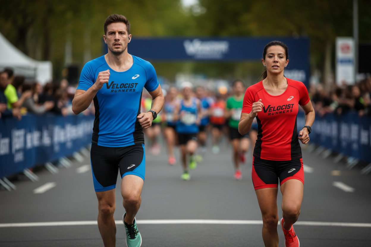 Team running kit with printed branding