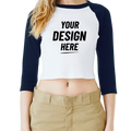 Women's Bella Canvas Baseball Crop Tee - BE142