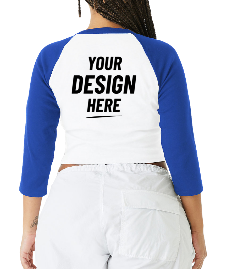 Women's Bella Canvas Baseball Crop Tee - BE142