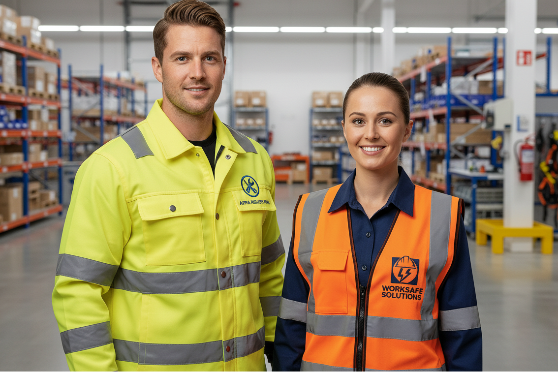 Unisex hi-vis clothing with company logo