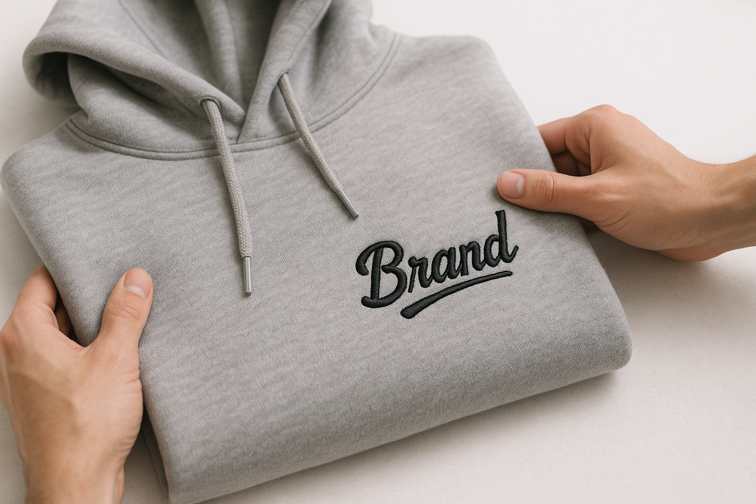 Embroidered hoodies with stitched logo
