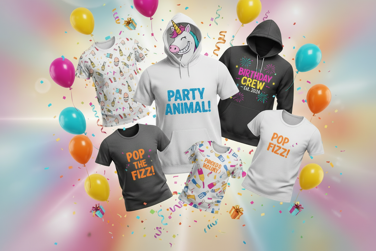Personalised apparel for birthdays and parties