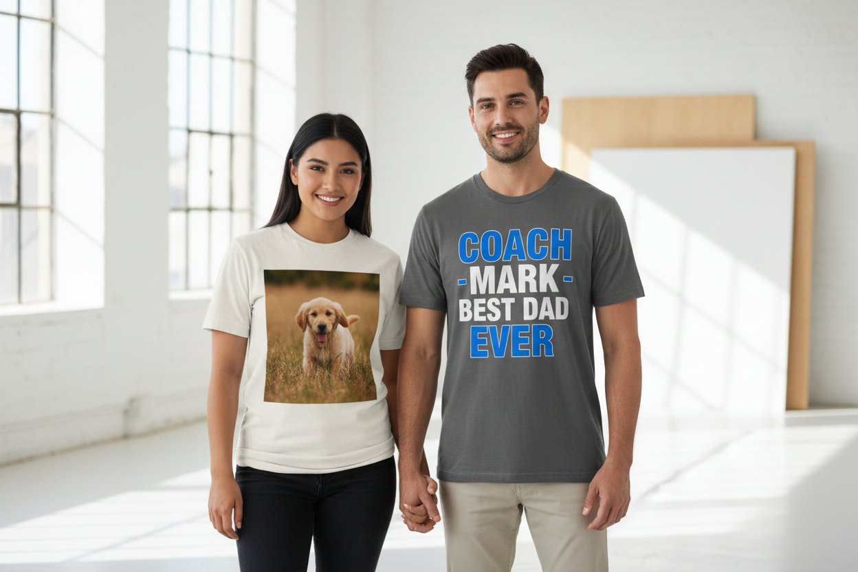 Personalised clothing gifts with custom names and photos