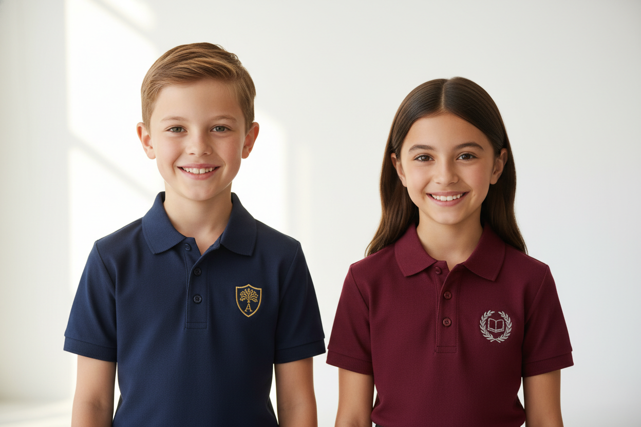Kids’ polo shirt school uniform style