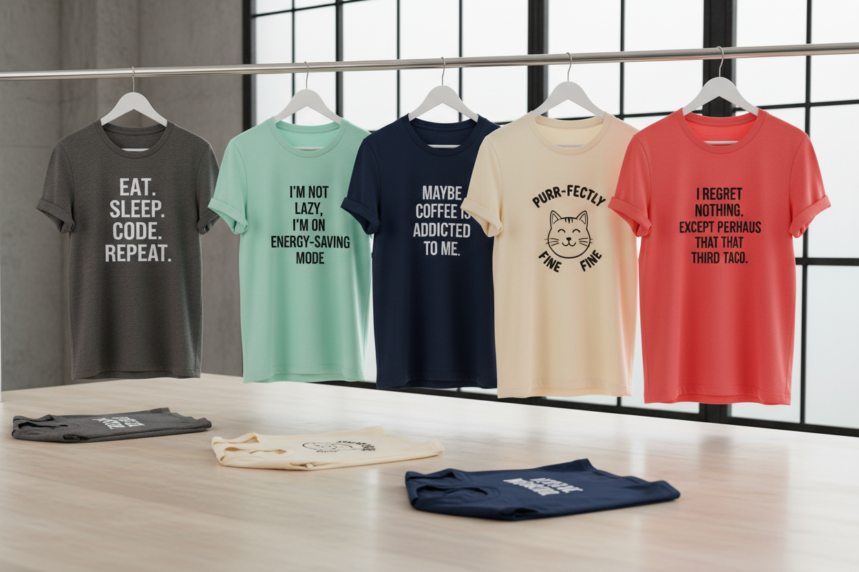 Funny slogan T-shirts with custom text